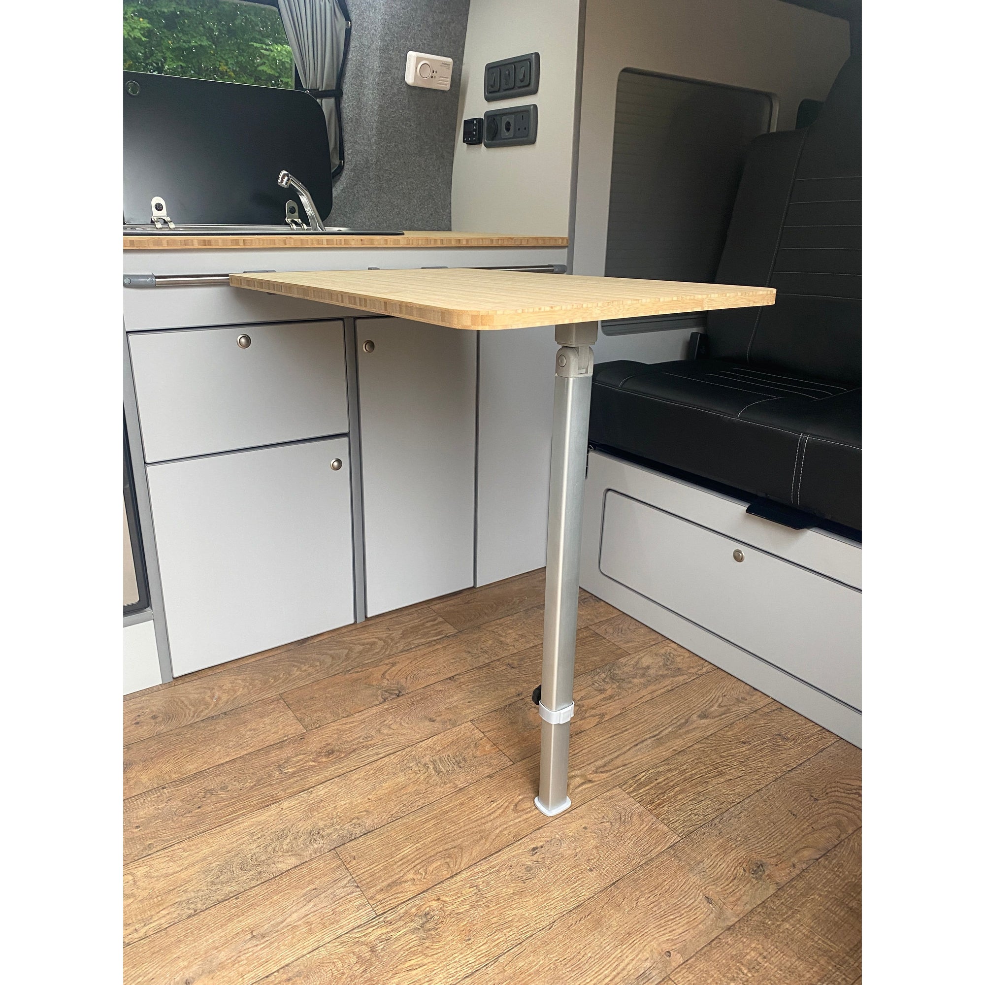 Bamboo kitchen top and table (optional) for U shape furniture VanGo Campers
